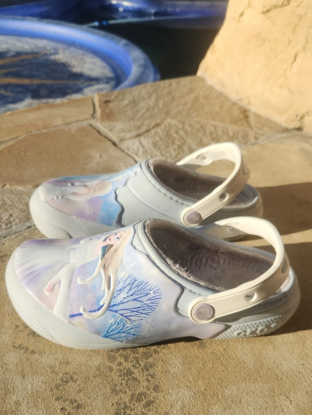 Crocs Disney Frozen II Clog Anna & Elsa White Fleece Lined Shoes